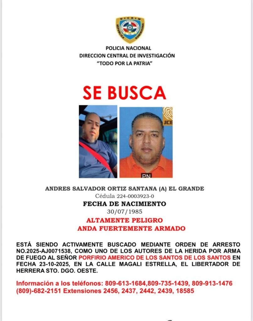 Policía Nacional activa búsqueda de tres hombres implicados en herida por arma de fuego a otro