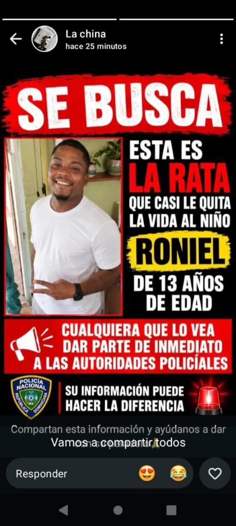 Policía Nacional amplía búsqueda de hombre acusado de herir a adolescente de 13 años